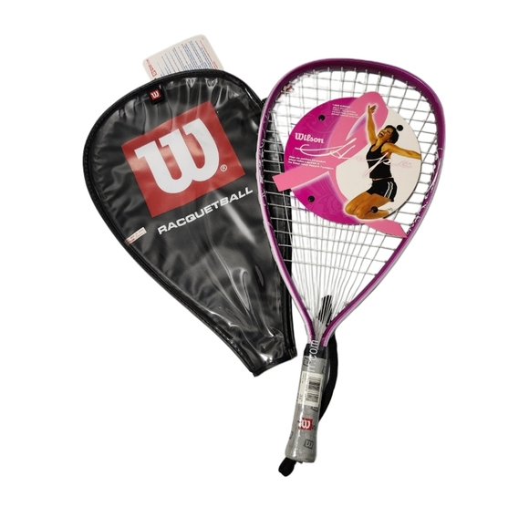 NWT  Wilson  Hope Racquet Ball Racquet  & Cover  3 7/8"  Breast Cancer Awareness - Picture 4 of 5